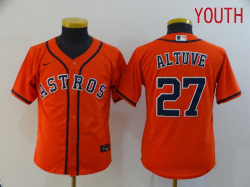 Youth Houston Astros #27 Altuve Orange Nike Game MLB Jerseys->los angeles dodgers->MLB Jersey